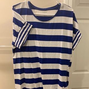 XL Blue and White Striped Tee